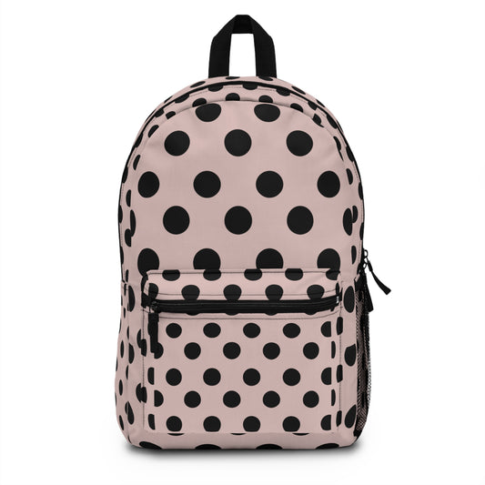 Mss Mia Pink W/Black Polka Backpack