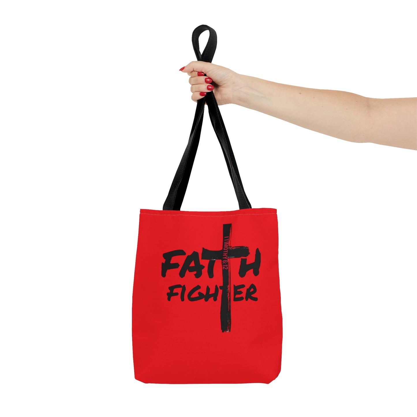 Collection A: “Faith Fighter” Red Tote Bag