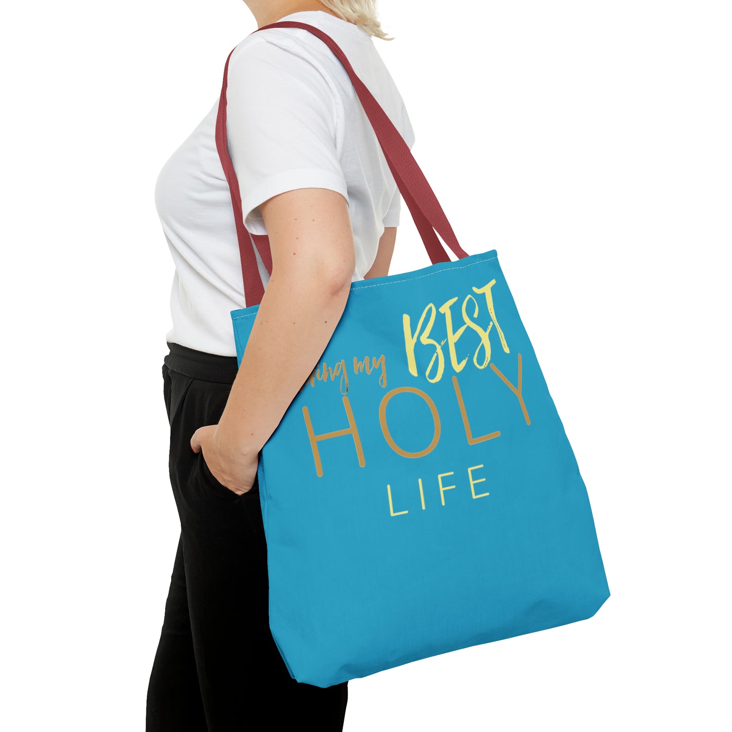 Collection A: “HOLYlife” Blue Tote Bag