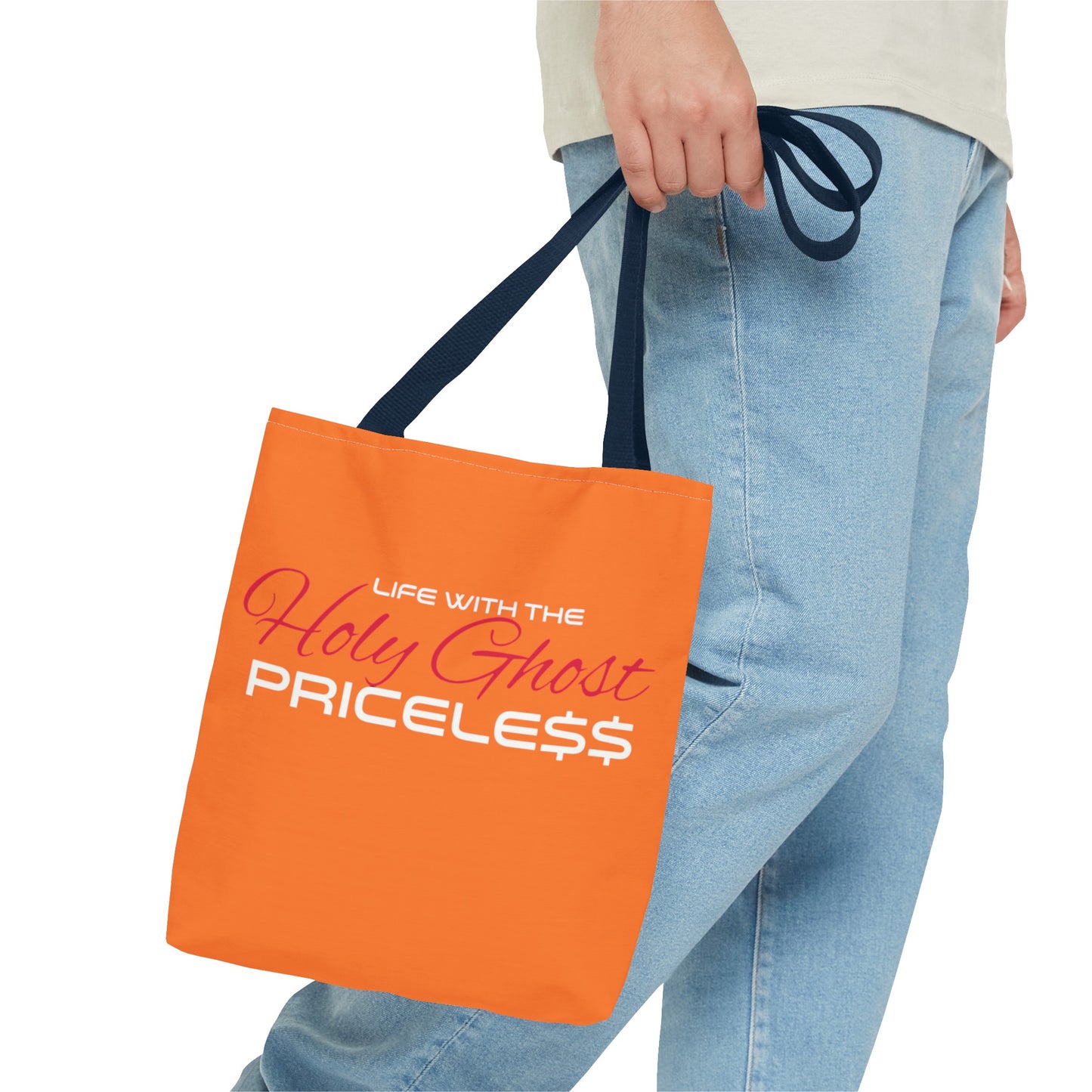 Collection A “Holy Ghost PRICELESS” Orange Tote Bag