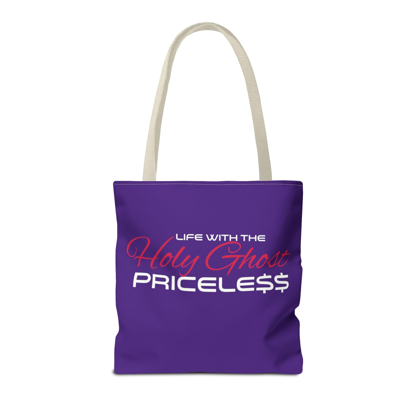 Collection A “Holy Ghost PRICELESS” Purple Tote Bag