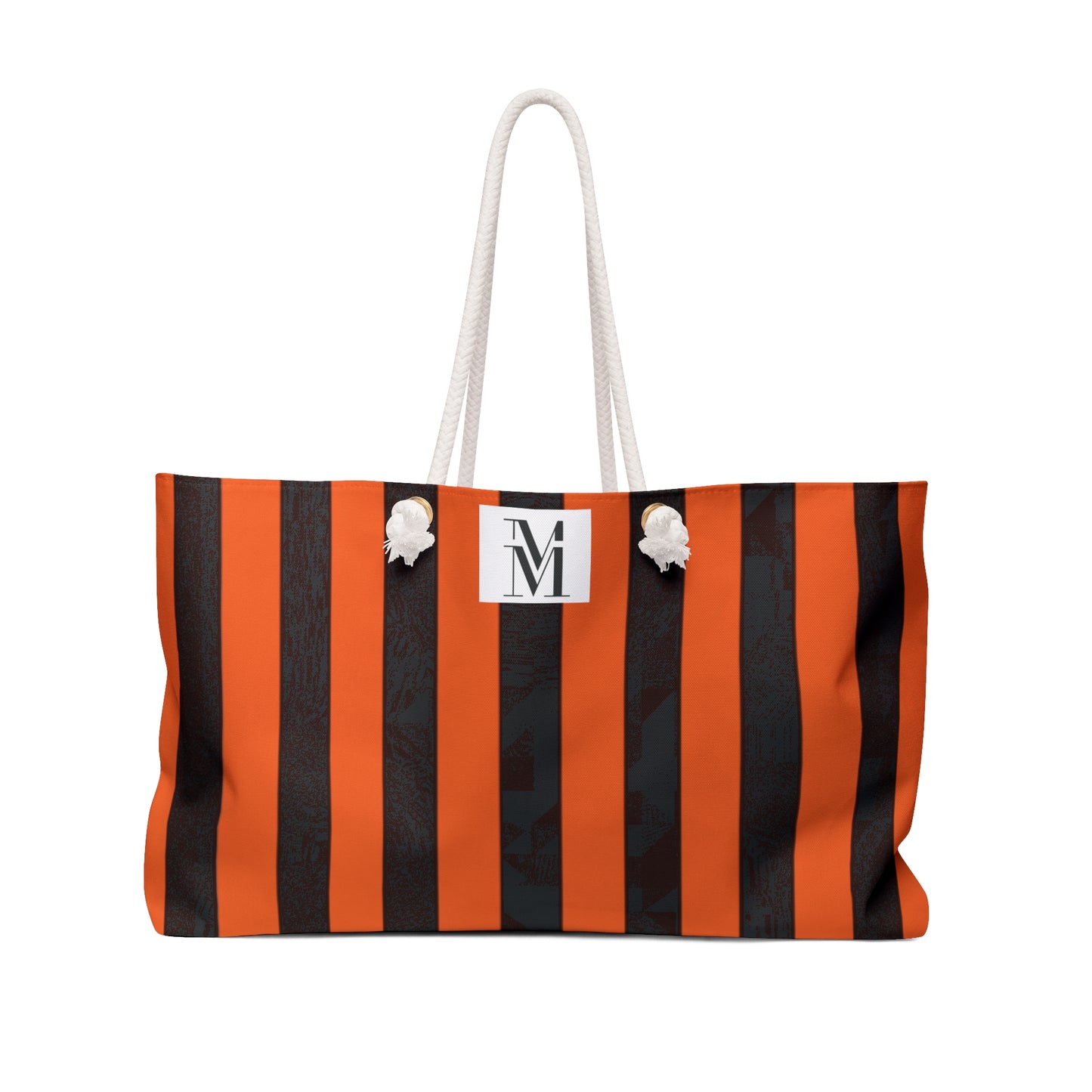 Mss Mia Orange/ Black Stripe Weekender Bag