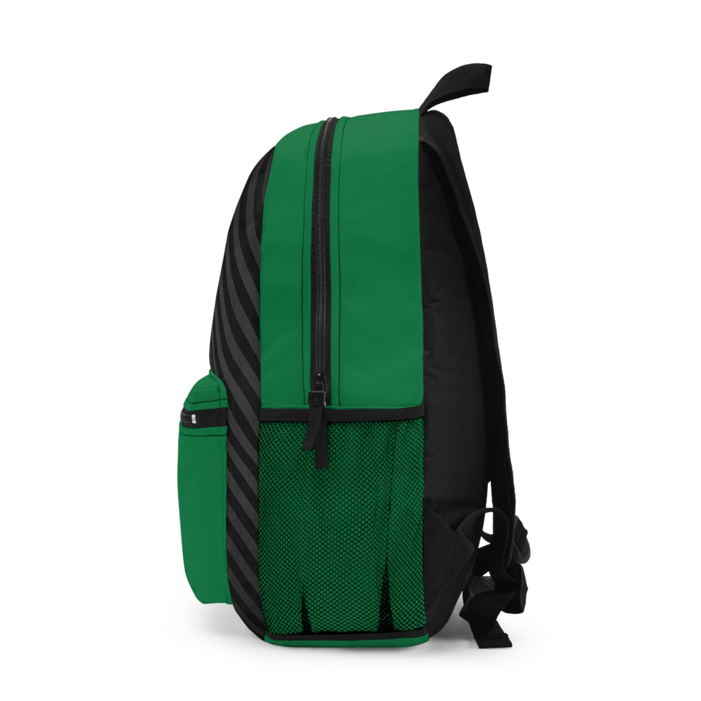 Mss Mia Dark Green w/Black Diagonal Stripe Backpack