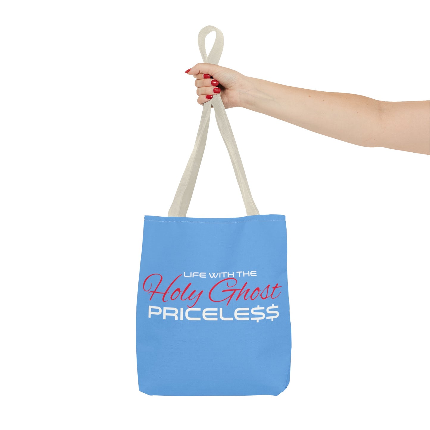 Collection A “Holy Ghost PRICELESS “ Blue Tote Bag