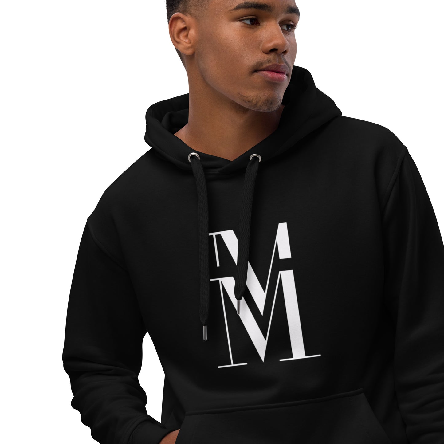 Core Urban: Mss Mia Black W/ White MM Premium Eco Hoodie