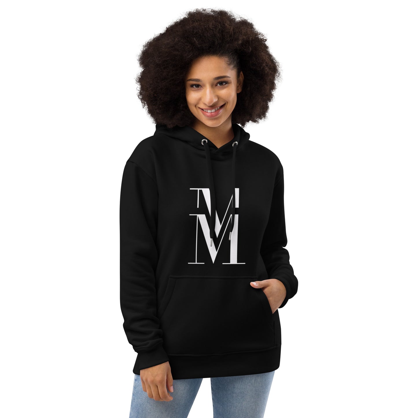 Core Urban: Mss Mia Black W/ White MM Premium Eco Hoodie