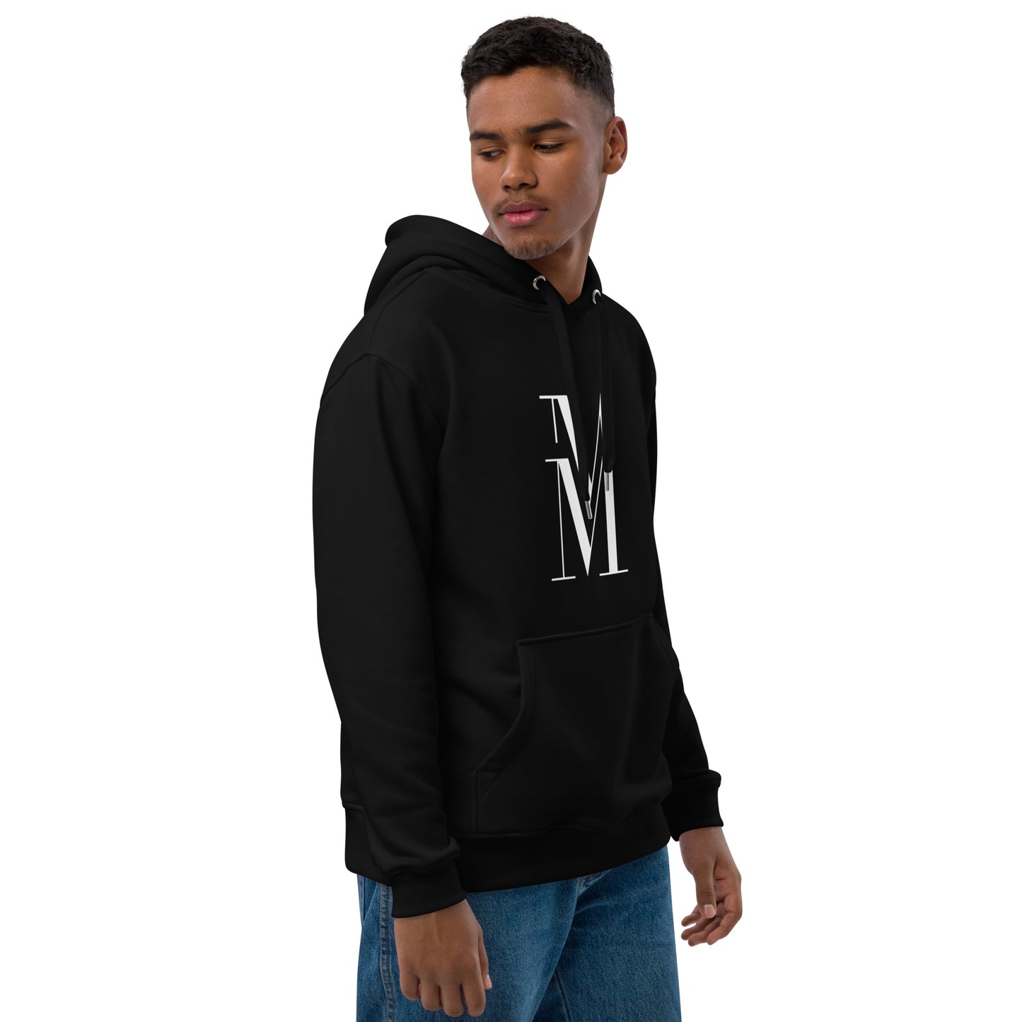 Core Urban: Mss Mia Black W/ White MM Premium Eco Hoodie